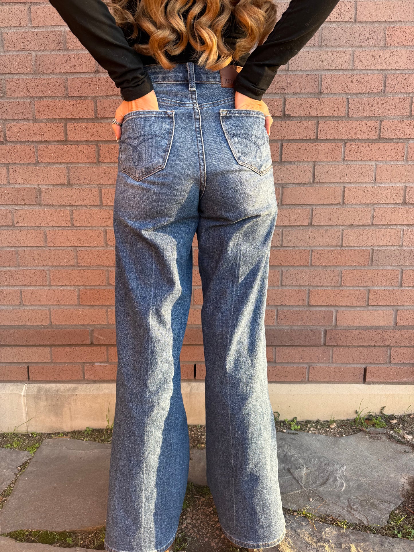 Retro wide leg jeans
