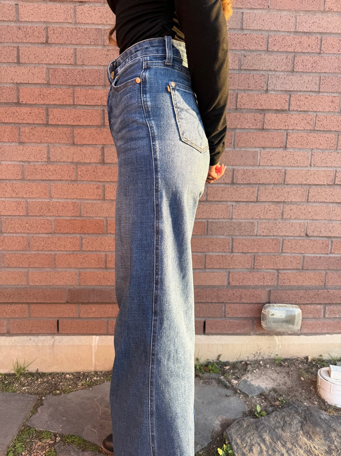 Retro wide leg jeans
