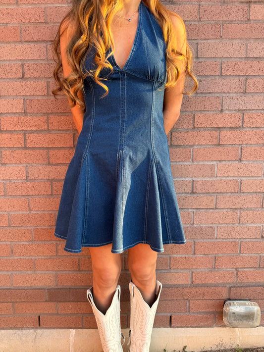 Dark denim dress