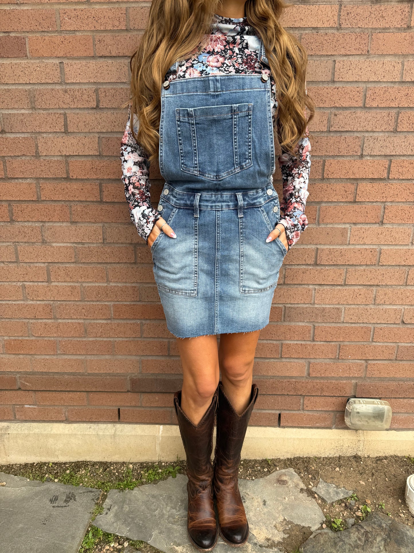 denim overall dress