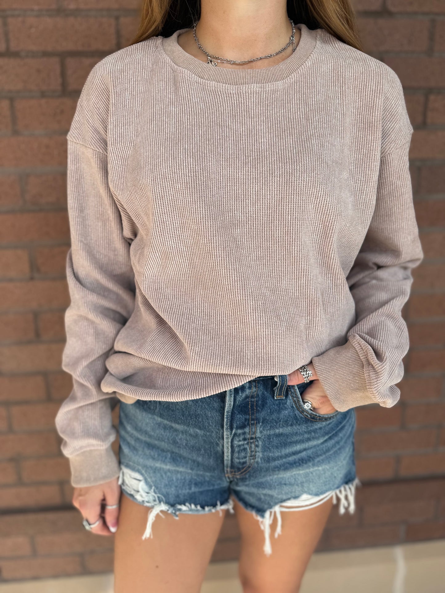 Ribbed pull over