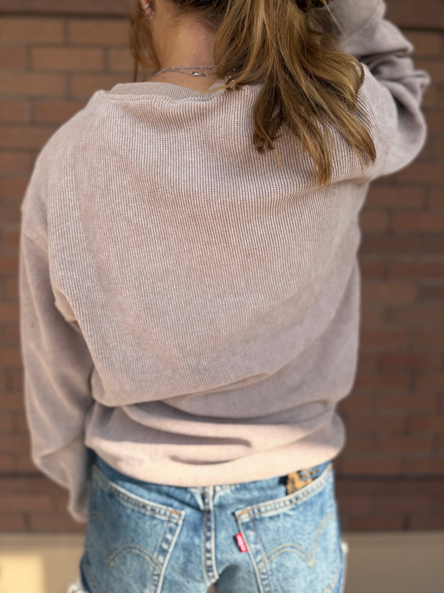 Ribbed pull over