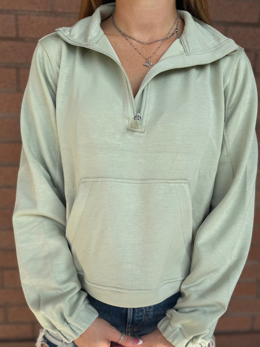 Cropped Quarter Zip