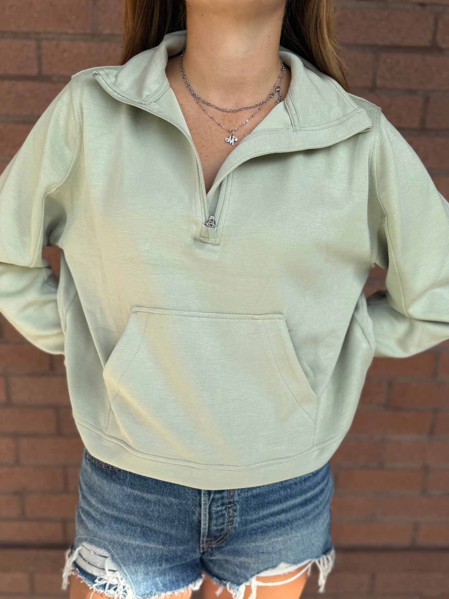 Cropped Quarter Zip